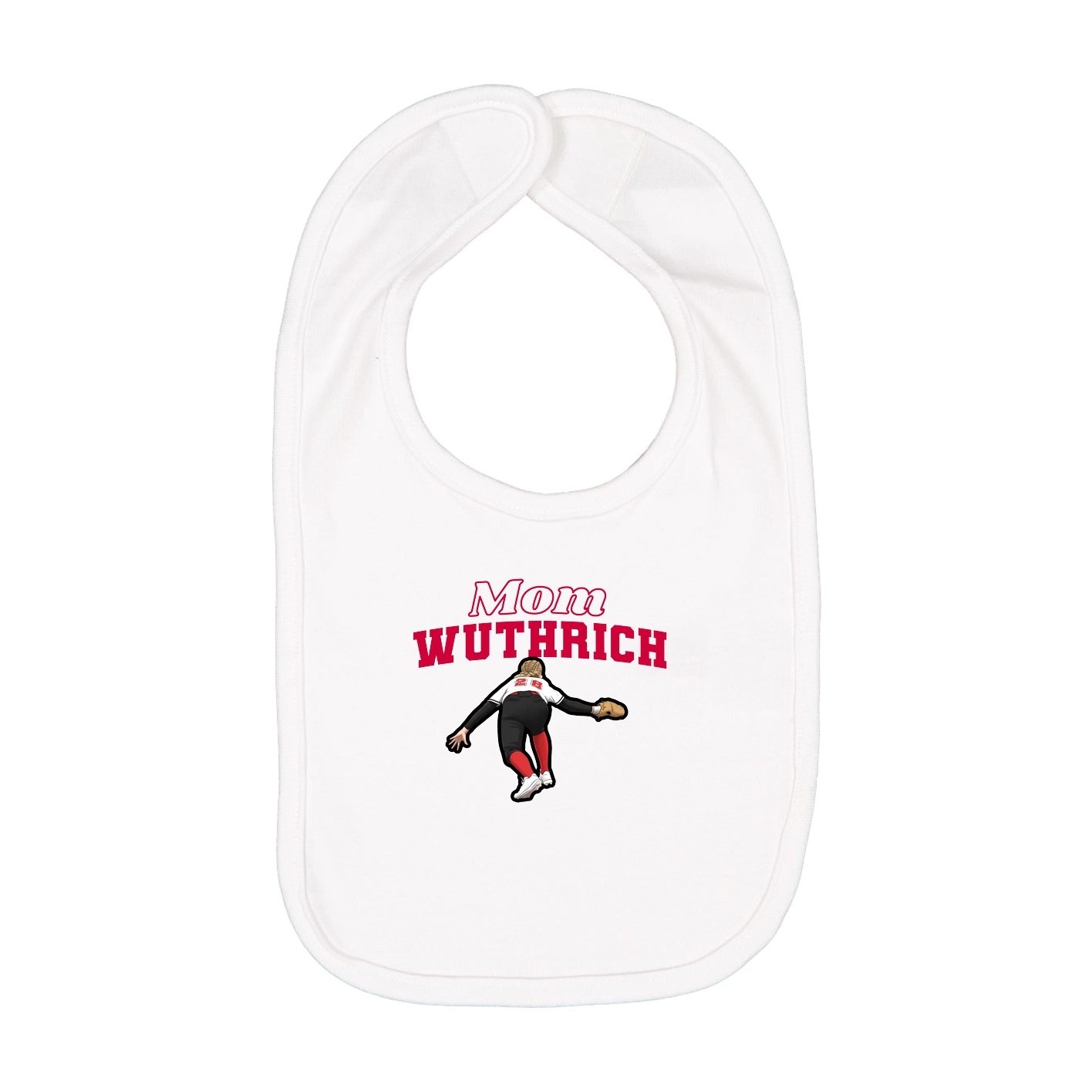 Infant Bib — Mothers Day Block in White