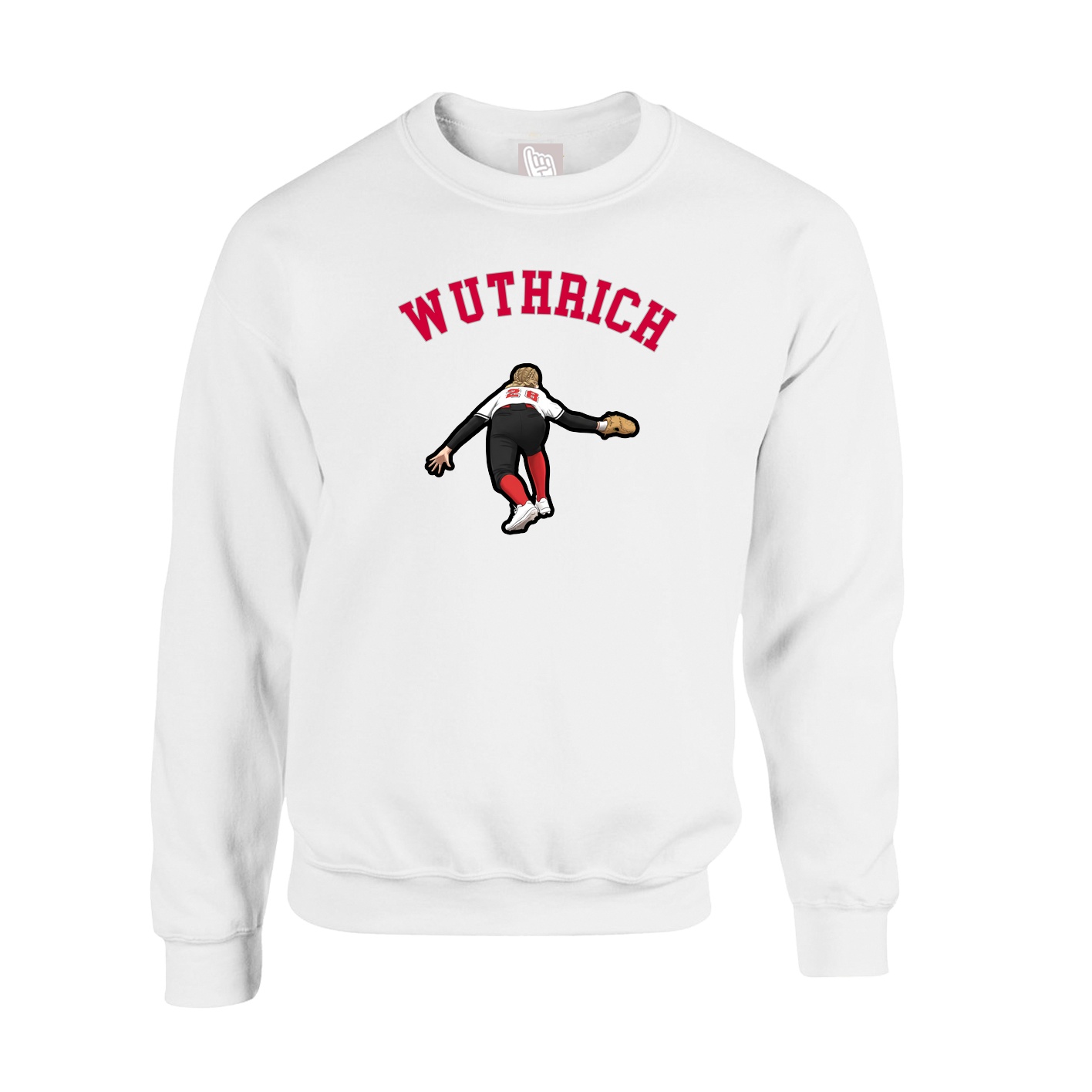Fleece Crew — Shirsey Arch in White
