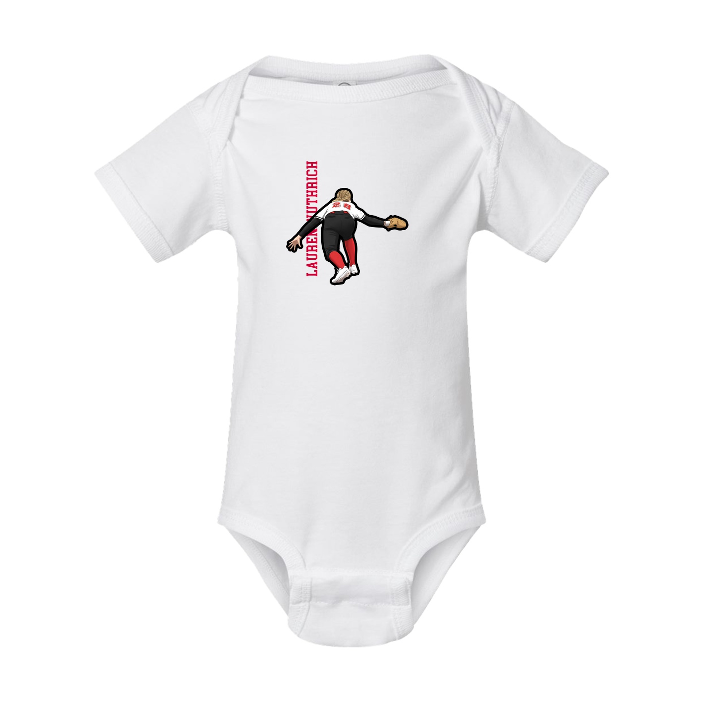 Baby Onesie — Name Vertical in White