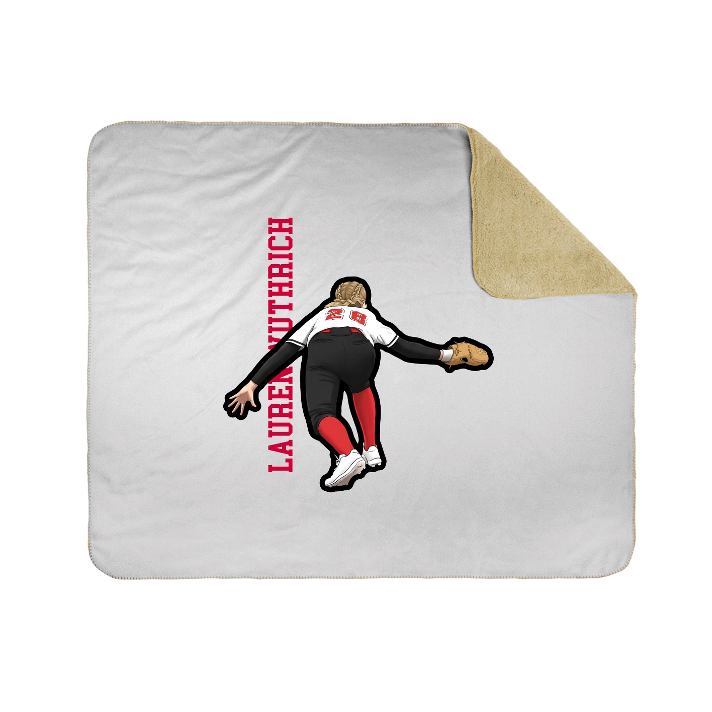 Throw Blanket — Name Vertical in White