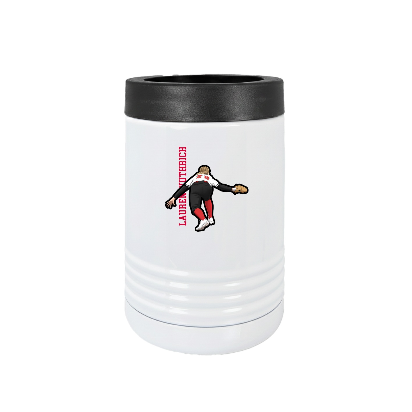 Beverage Holder — Name Vertical in White