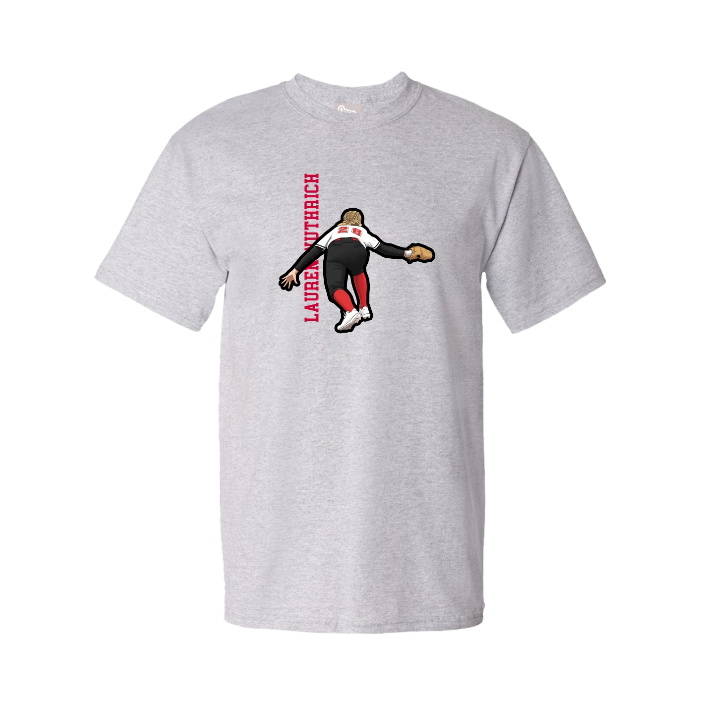 Tee — Name Vertical in Grey