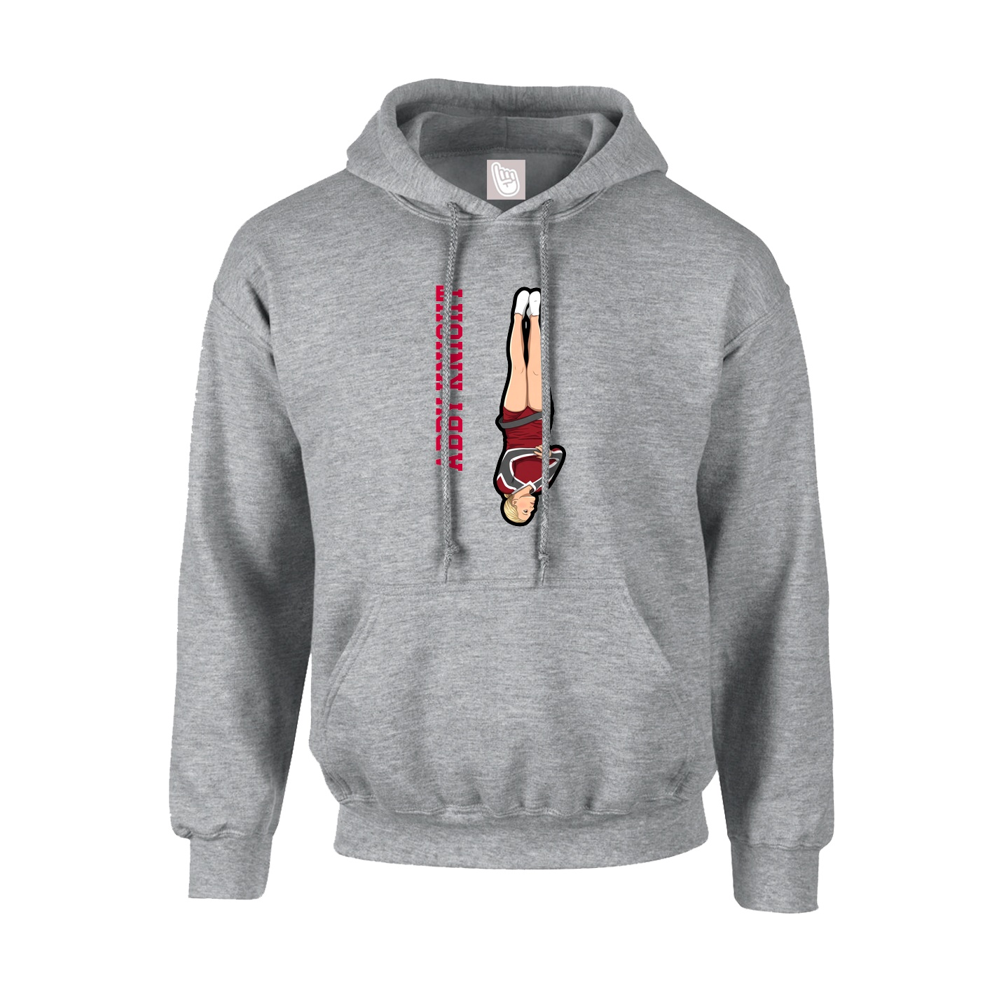 Youth Hoodie — Name Vertical in Grey