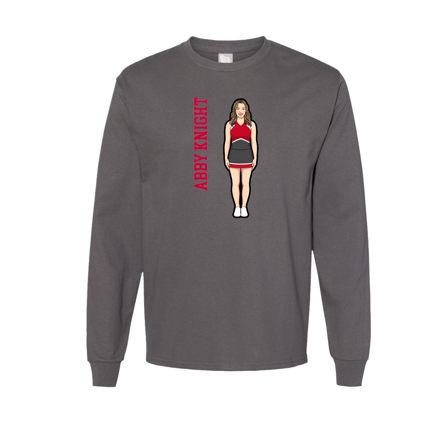 Long Sleeve Tee — Name Vertical in Grey