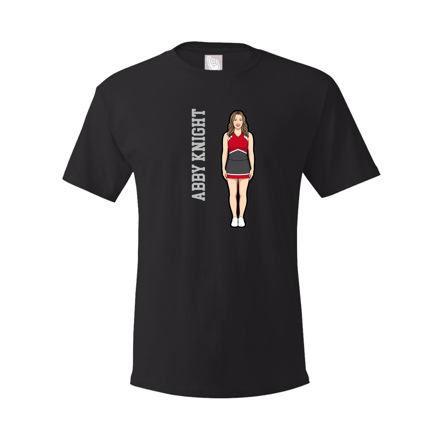 Youth Tee — Name Vertical in Black