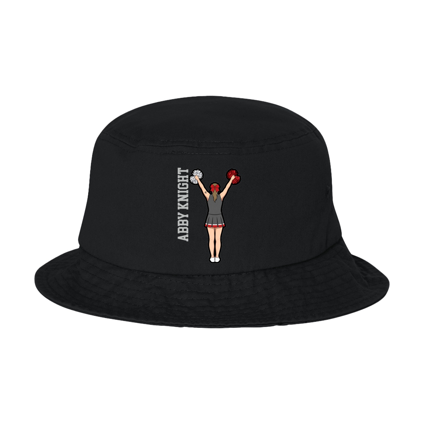 Bucket Cap — Name Vertical in Black