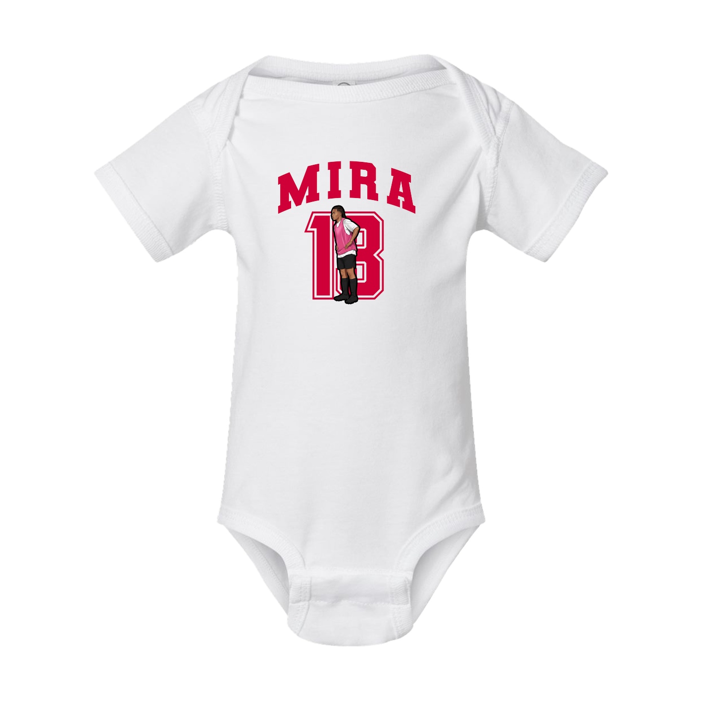 Baby Onesie — Number in White