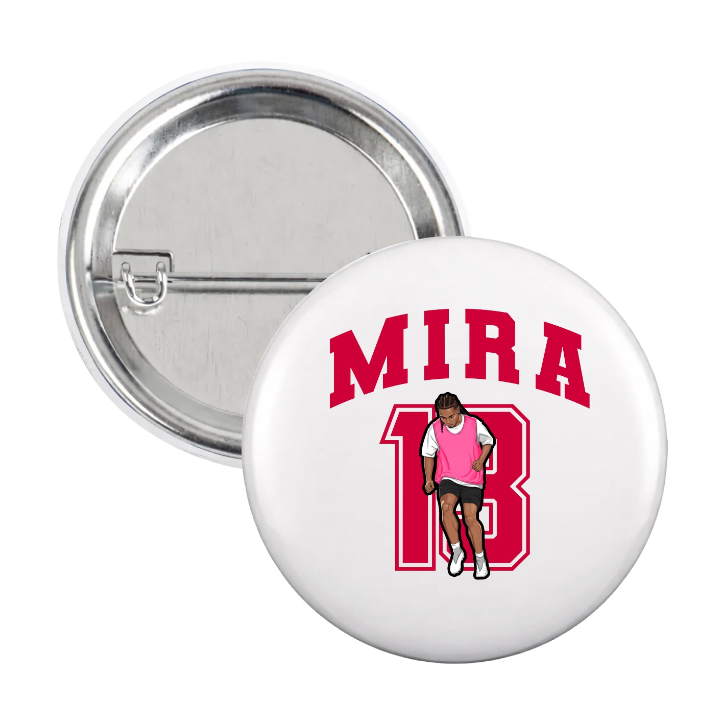 Game Day Button — Number in White