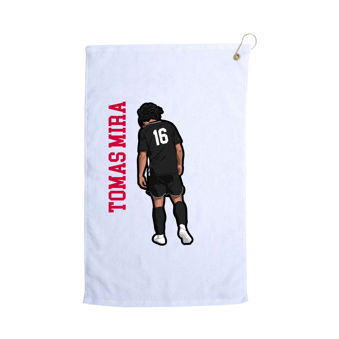 Golf Towel — Name Vertical in White