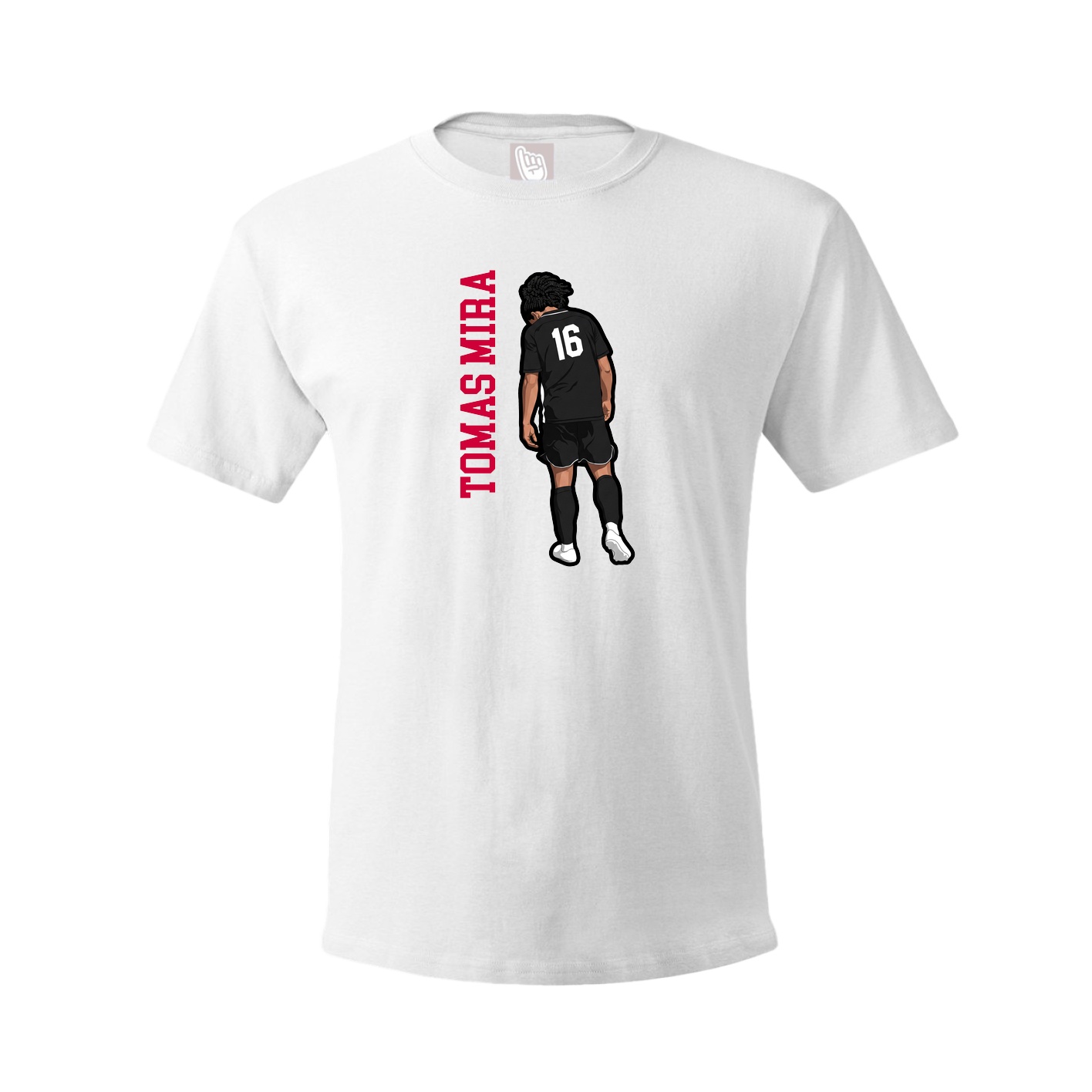Tee — Name Vertical in White