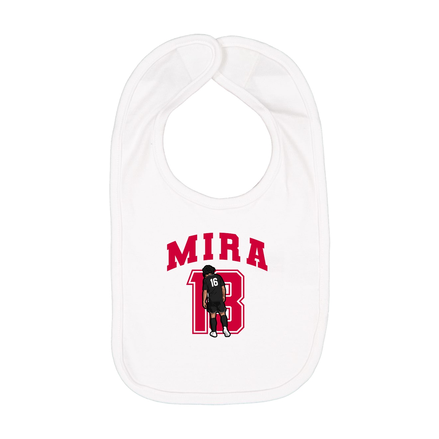 Infant Bib — Number in White