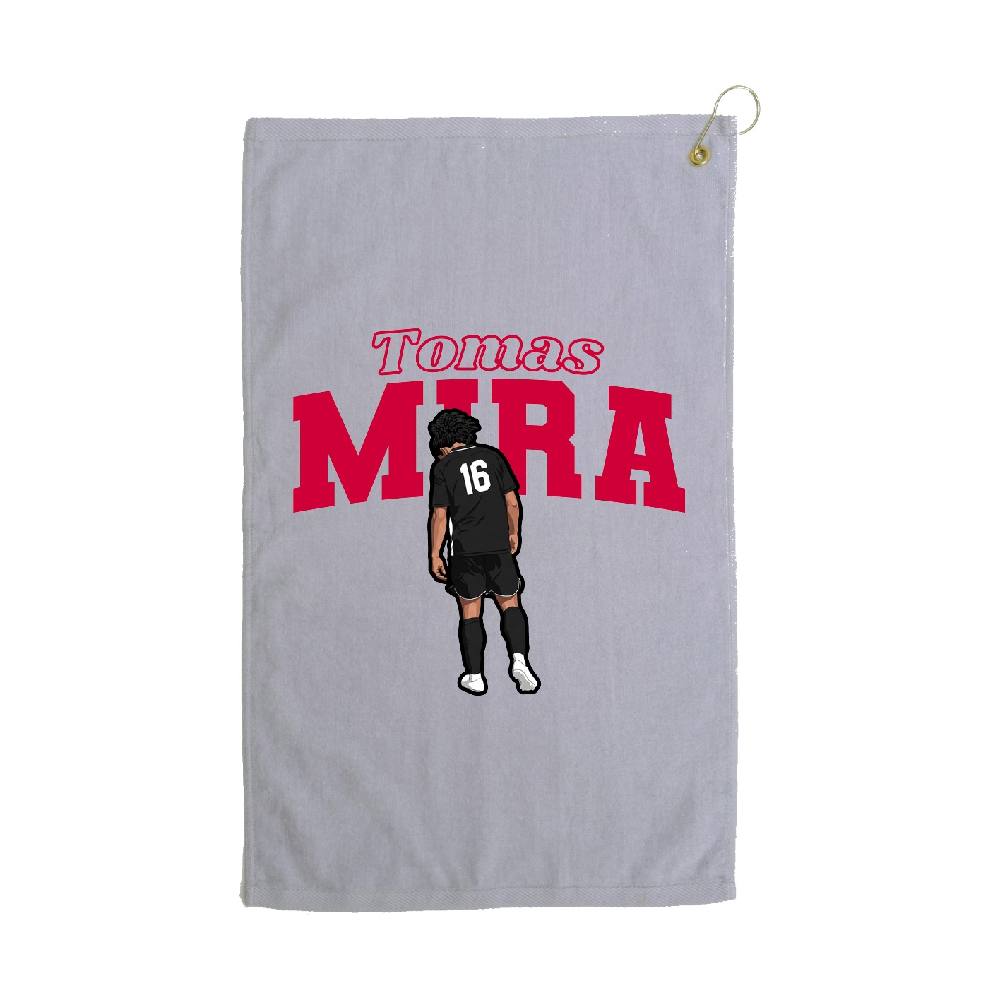 Golf Towel — Name Arch in Grey