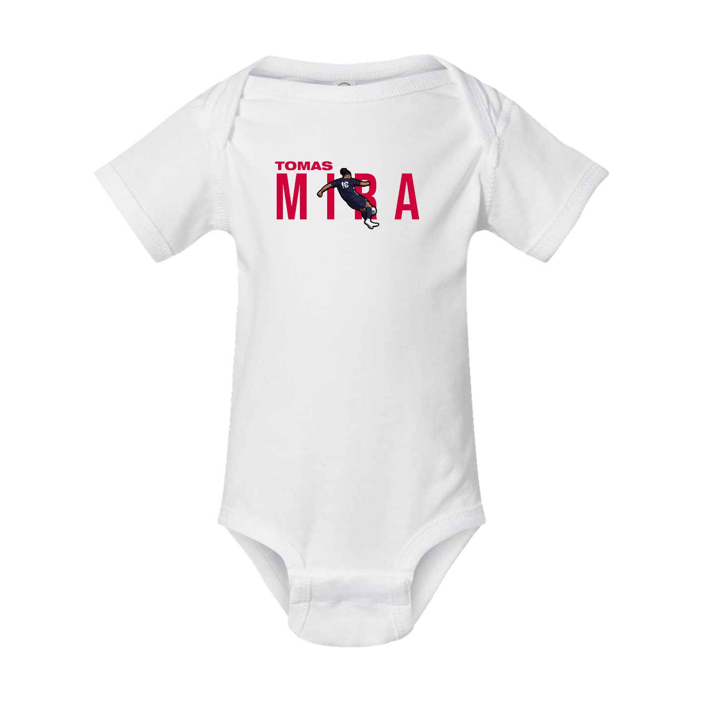 Baby Onesie — Player Name in White