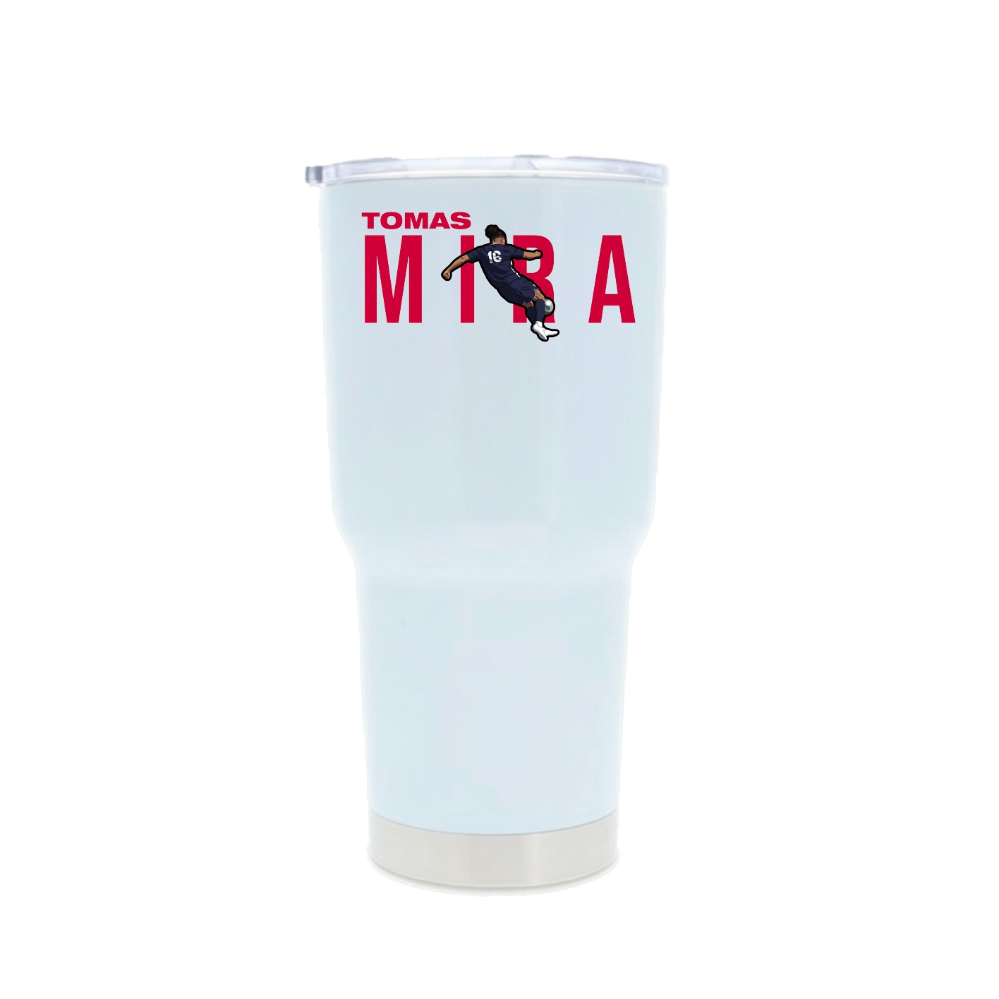 30oz Stainless Steel Tumbler — Player Name in White