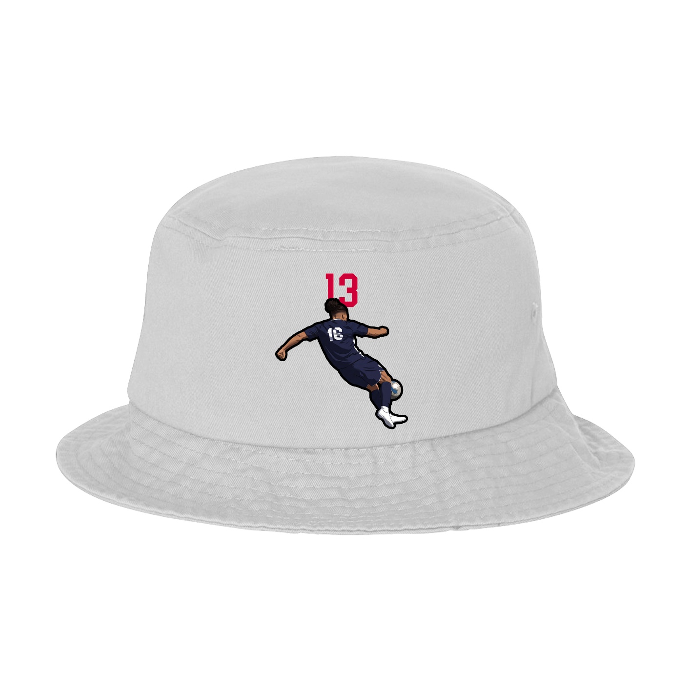 Bucket Cap — Number Top in White