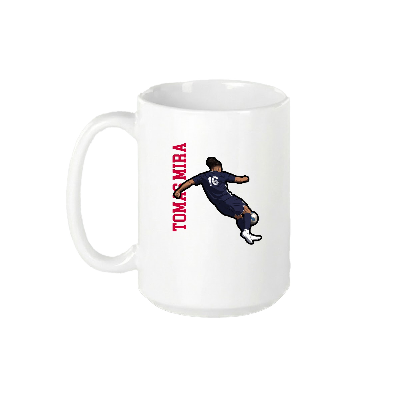 15oz Coffee Mug — Name Vertical in White