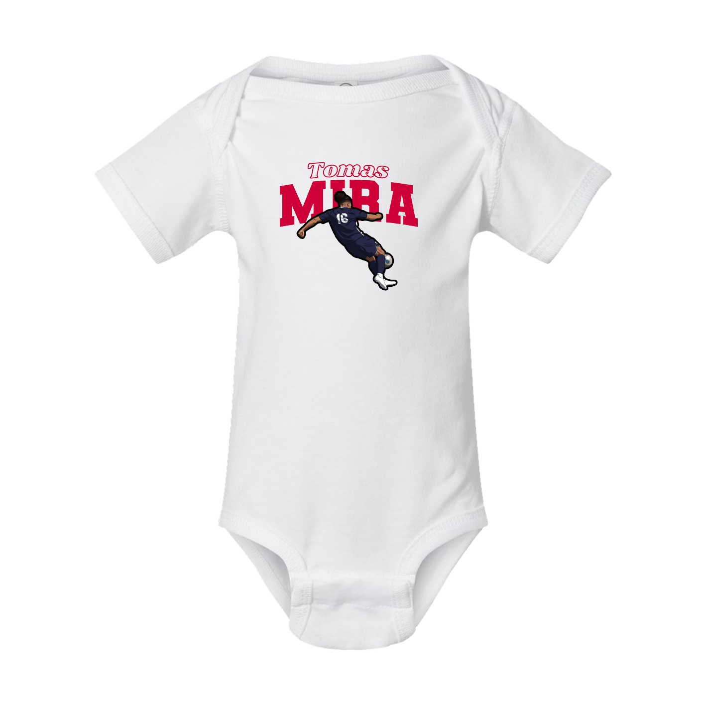 Baby Onesie — Name Arch in White