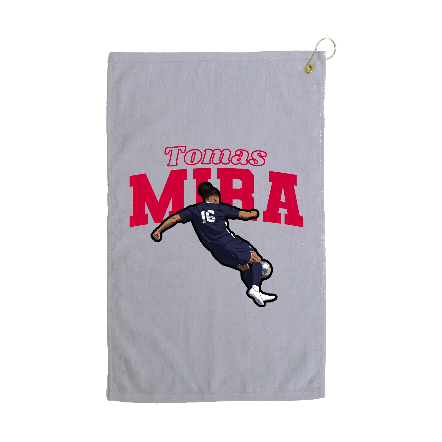 Golf Towel — Name Arch in Grey