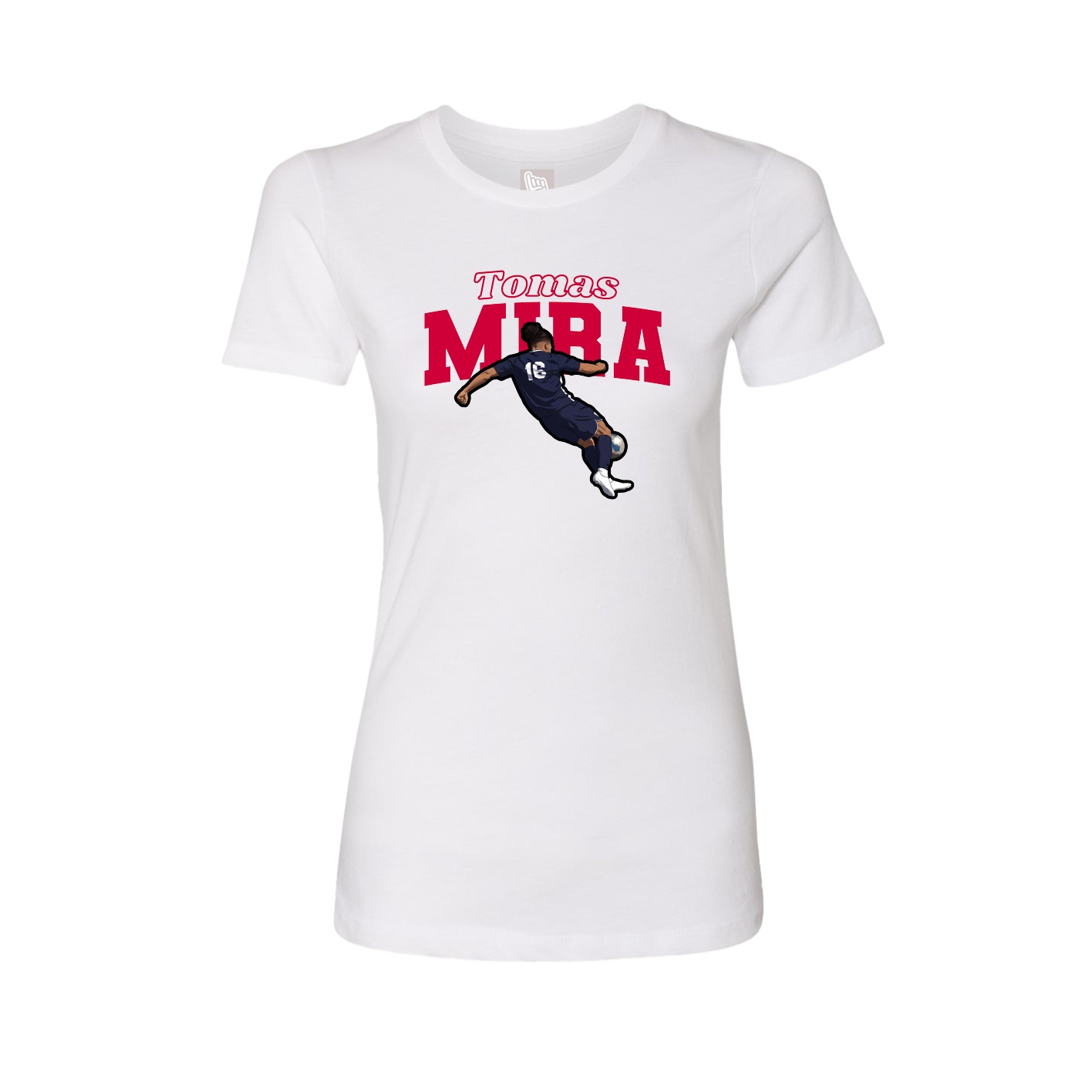 Womens Tee — Name Arch in White