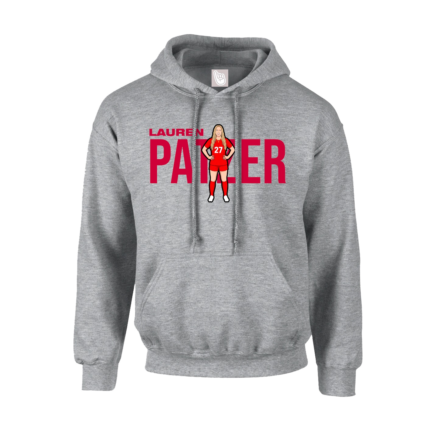 Hoodie — Player Name in Grey