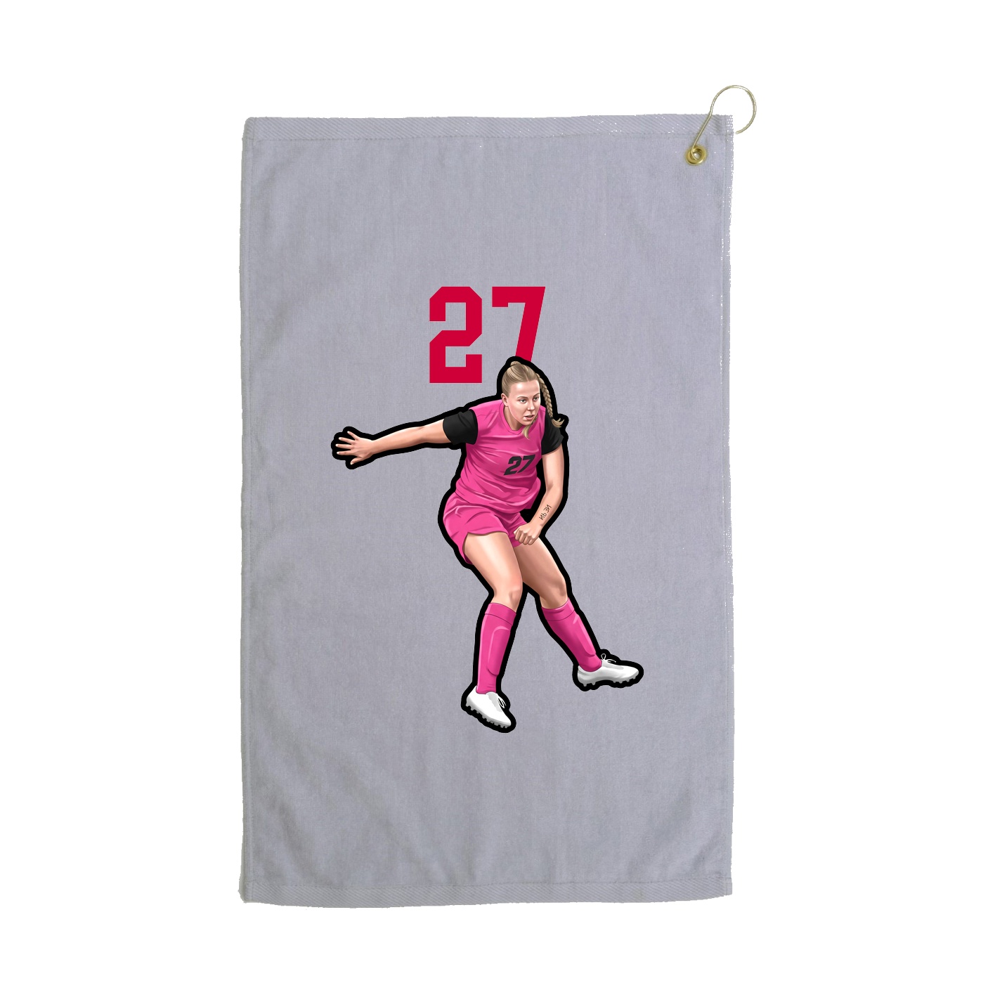 Golf Towel — Number Top in Grey