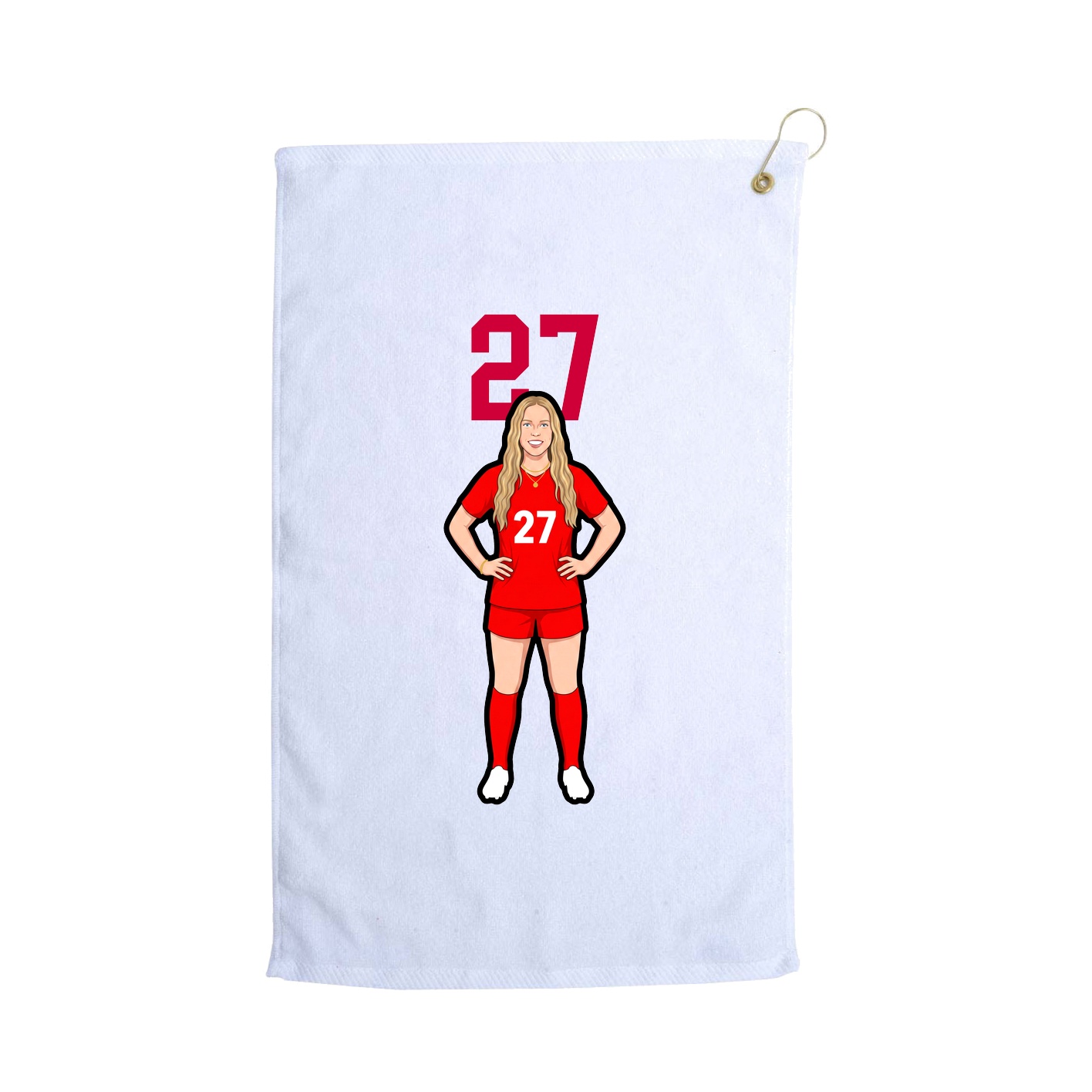 Golf Towel — Number Top in White