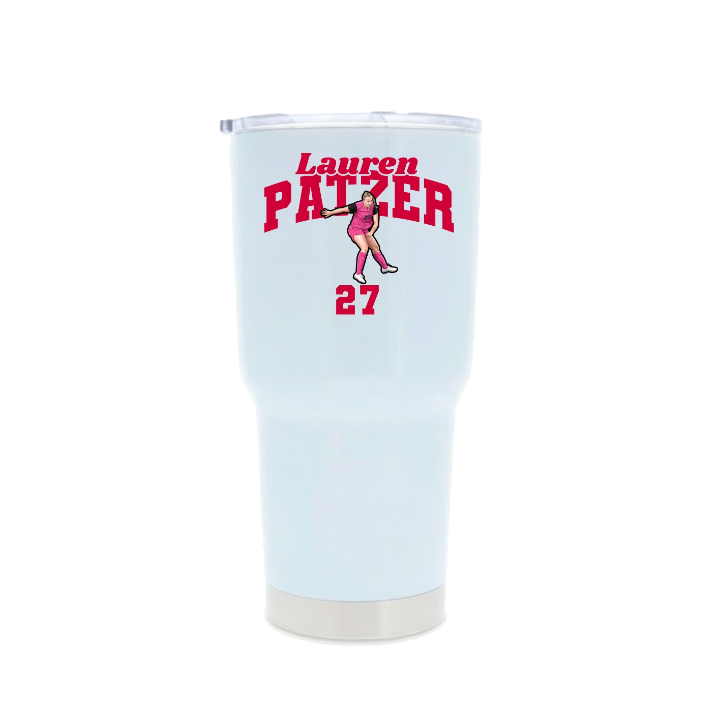 30oz Stainless Steel Tumbler — Signature Arch in White