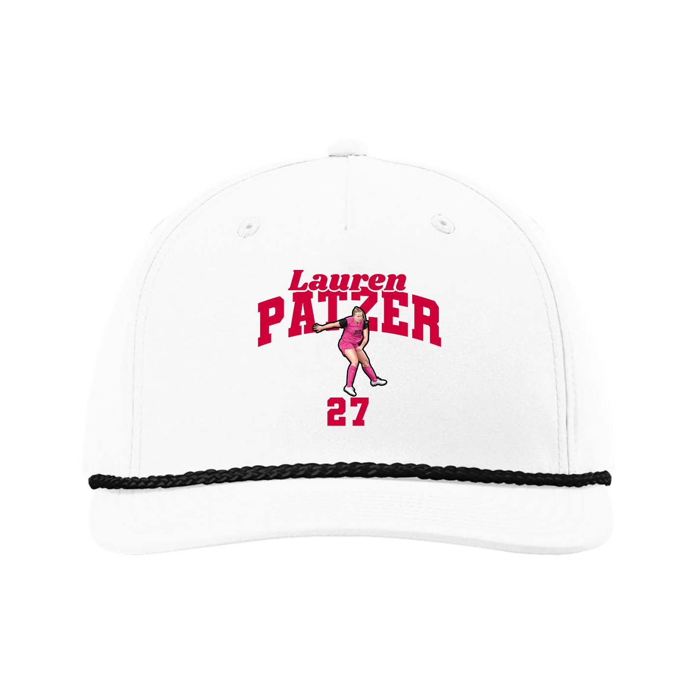 Five-Panel Classic Rope Cap — Signature Arch in White