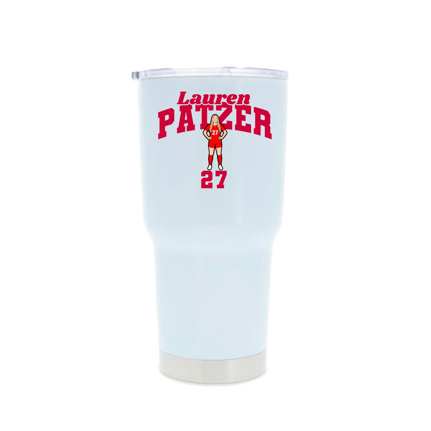 30oz Stainless Steel Tumbler — Signature Arch in White