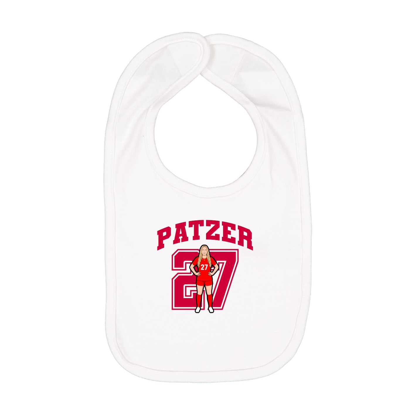 Infant Bib — Number in White
