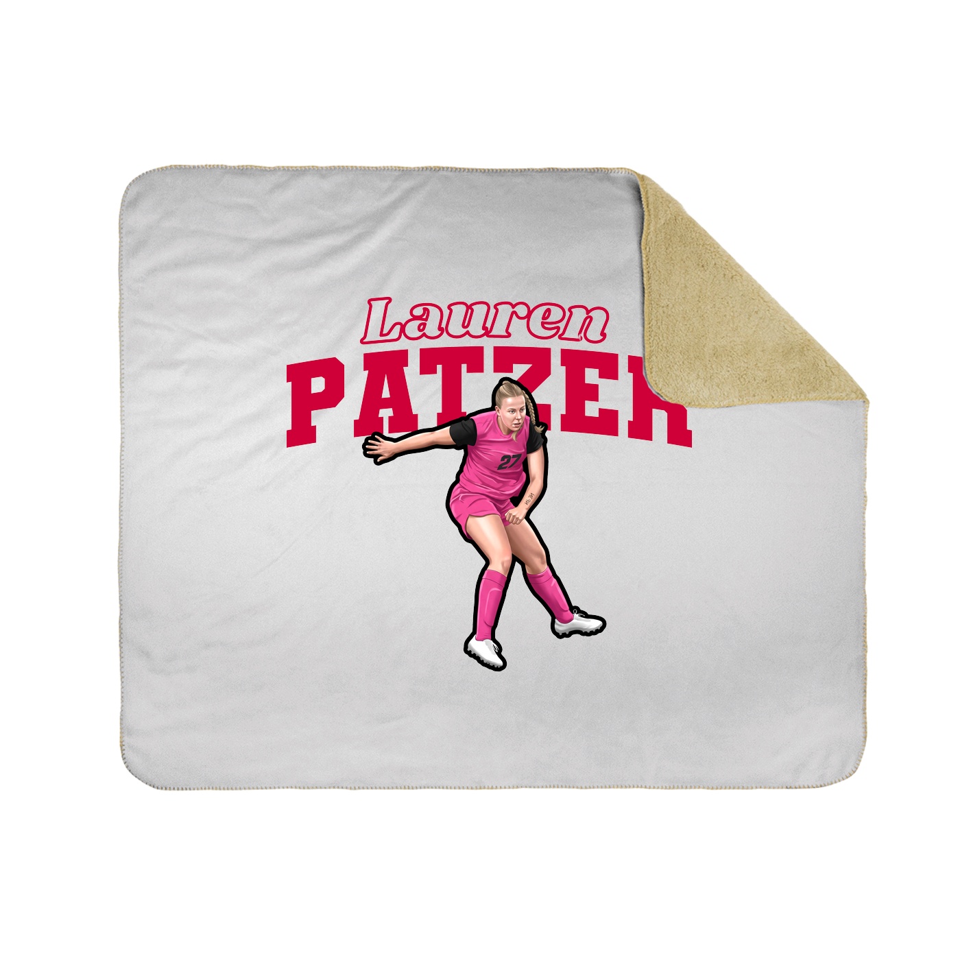 Throw Blanket — Name Arch in White