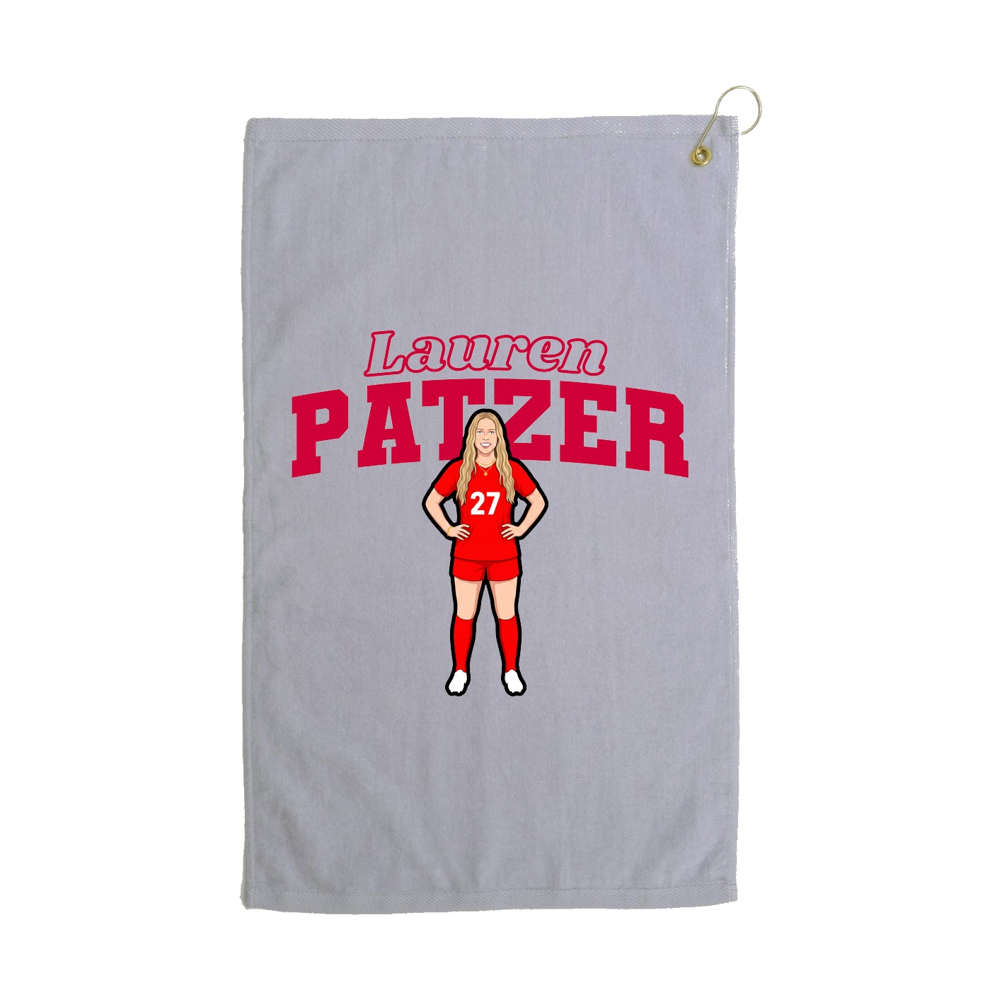 Golf Towel — Name Arch in Grey
