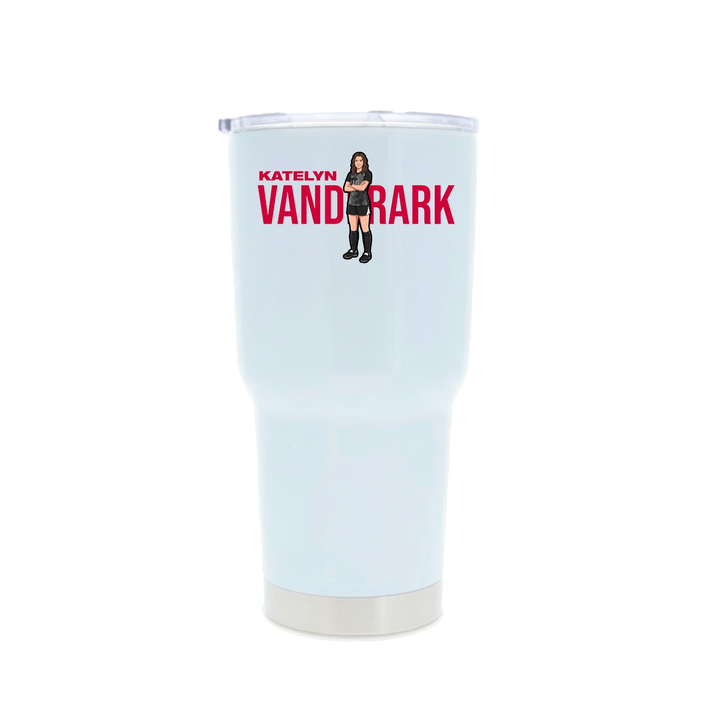 30oz Stainless Steel Tumbler — Player Name in White