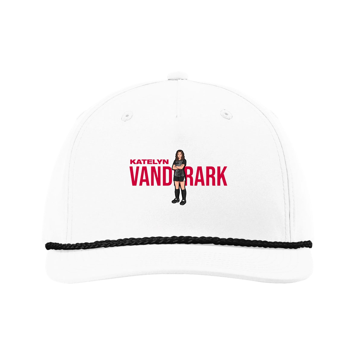 Five-Panel Classic Rope Cap — Player Name in White