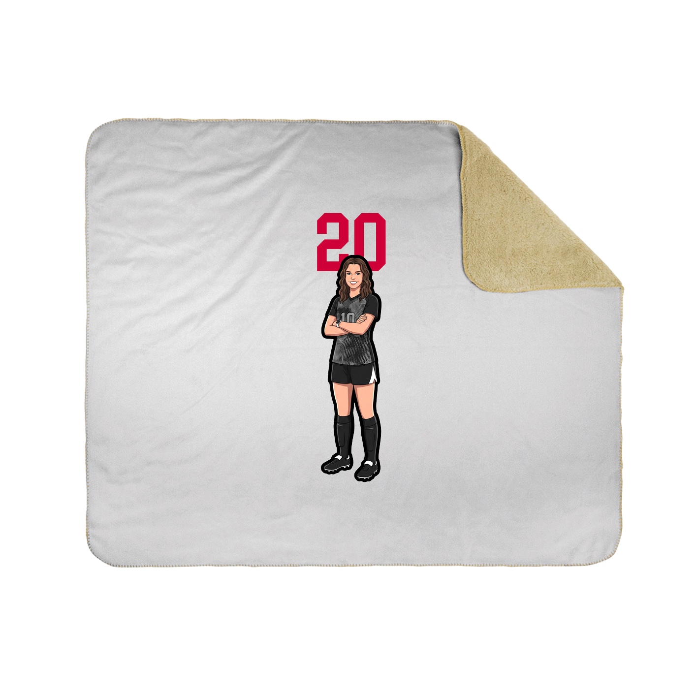Throw Blanket — Number Top in White
