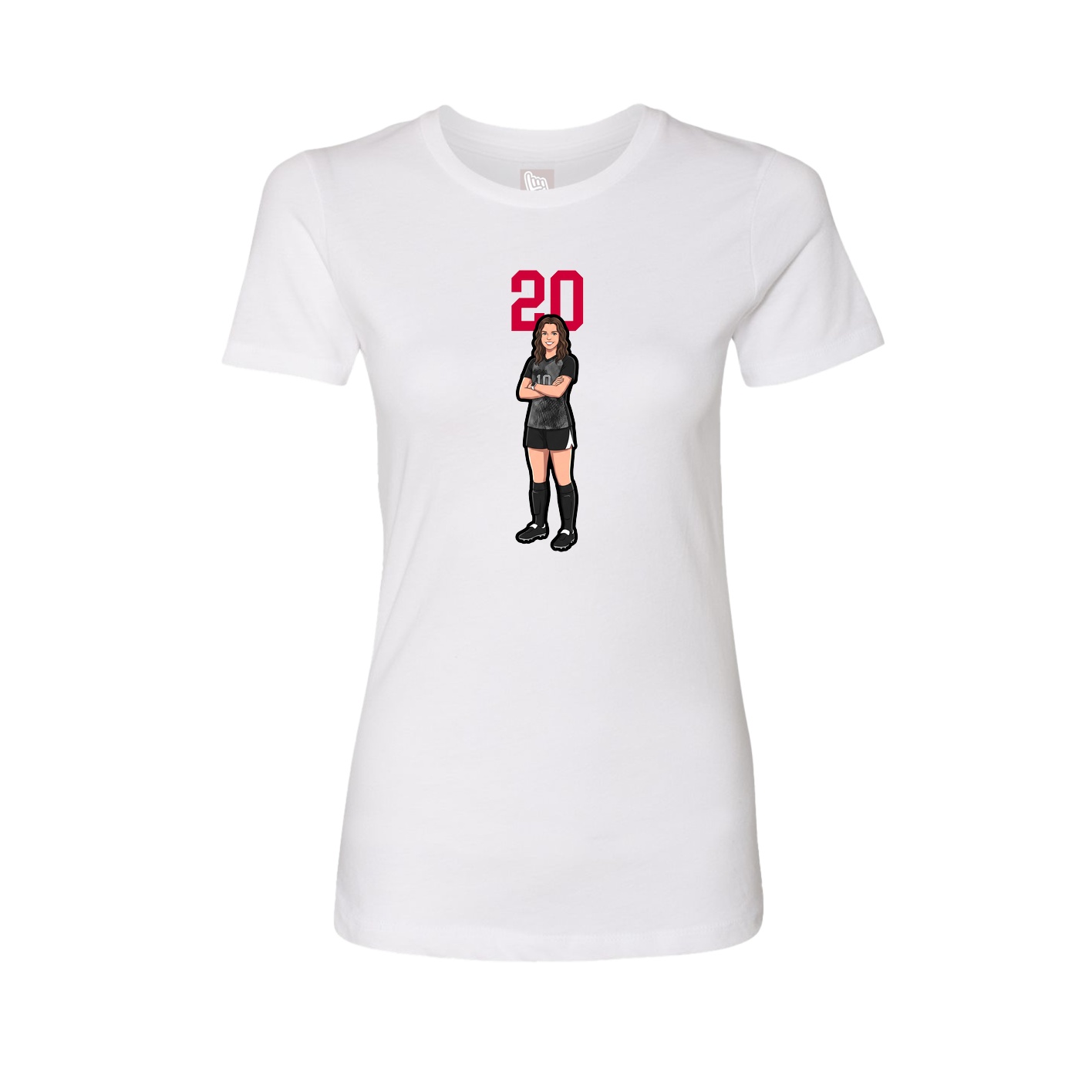 Fitted Women's Tee — Number Top in White