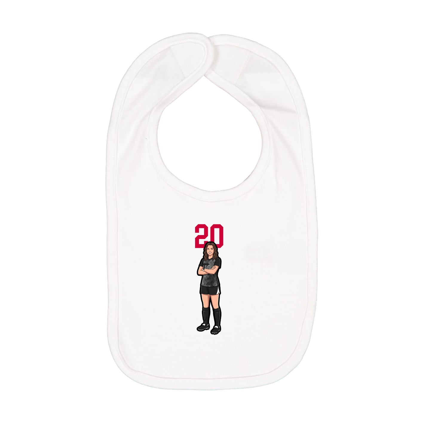 Infant Bib — Number Top in White