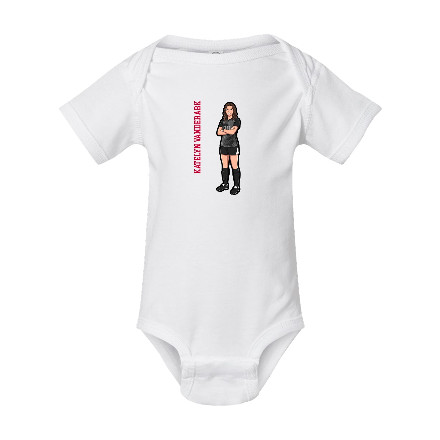 Baby Onesie — Name Vertical in White