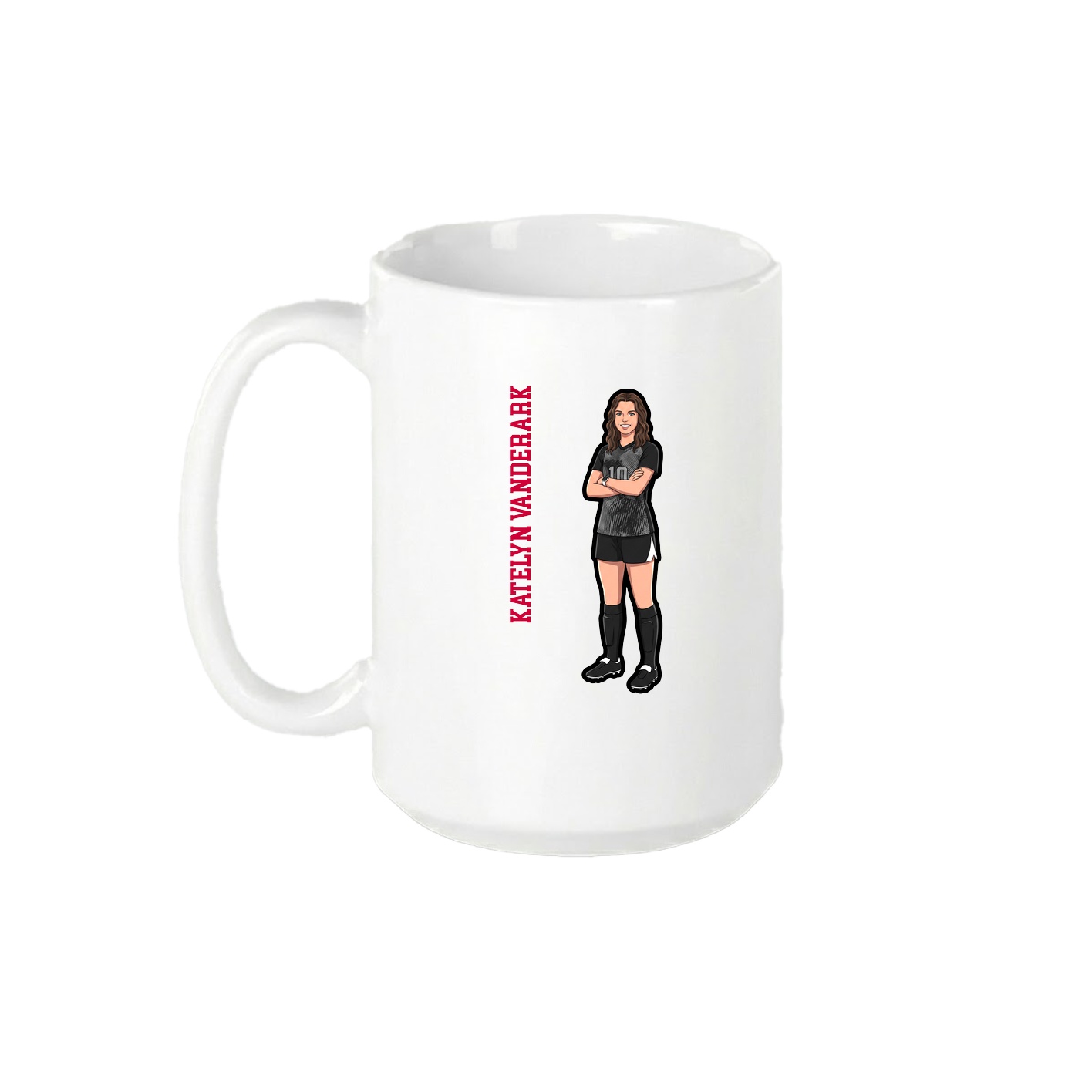 15oz Coffee Mug — Name Vertical in White