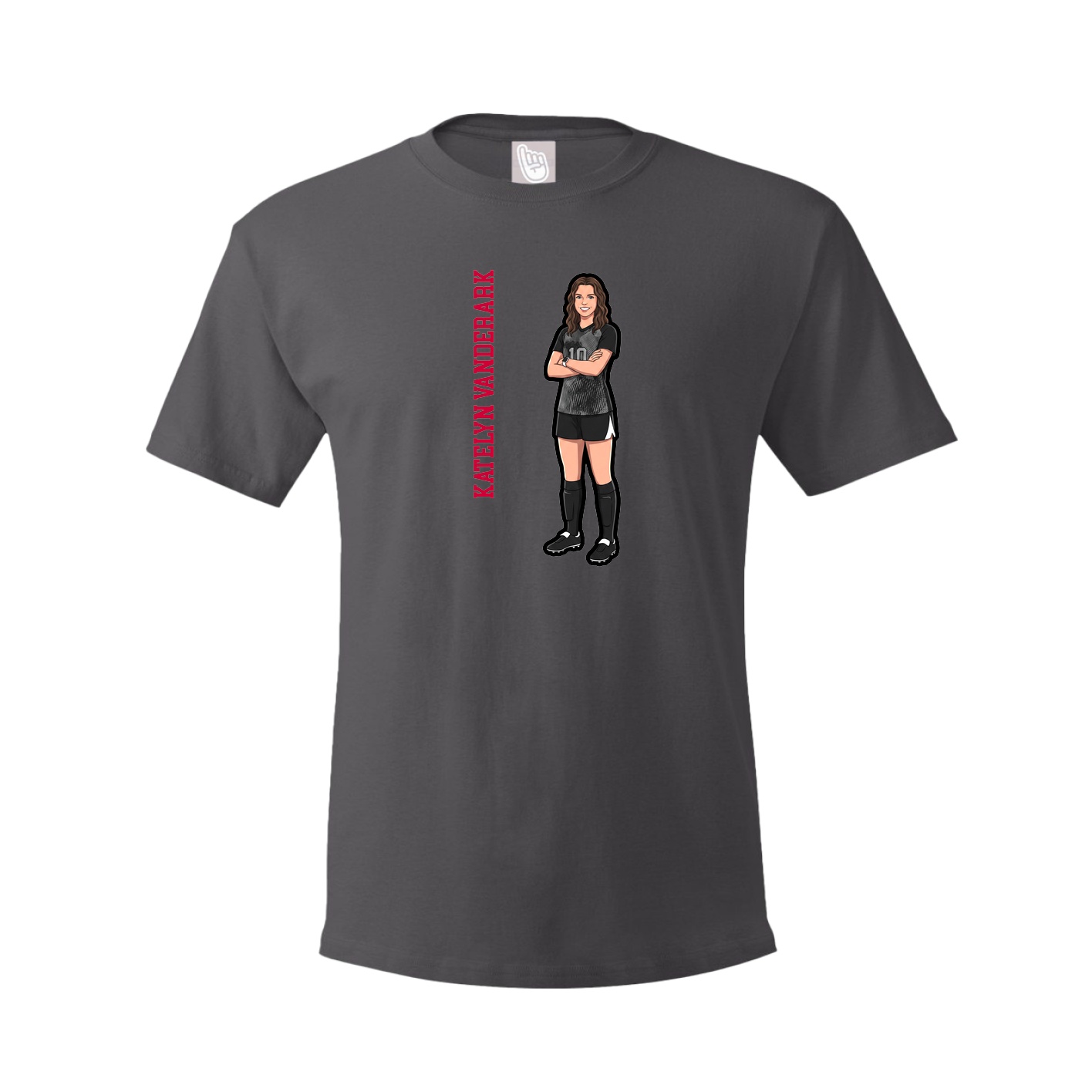 Tee — Name Vertical in Grey