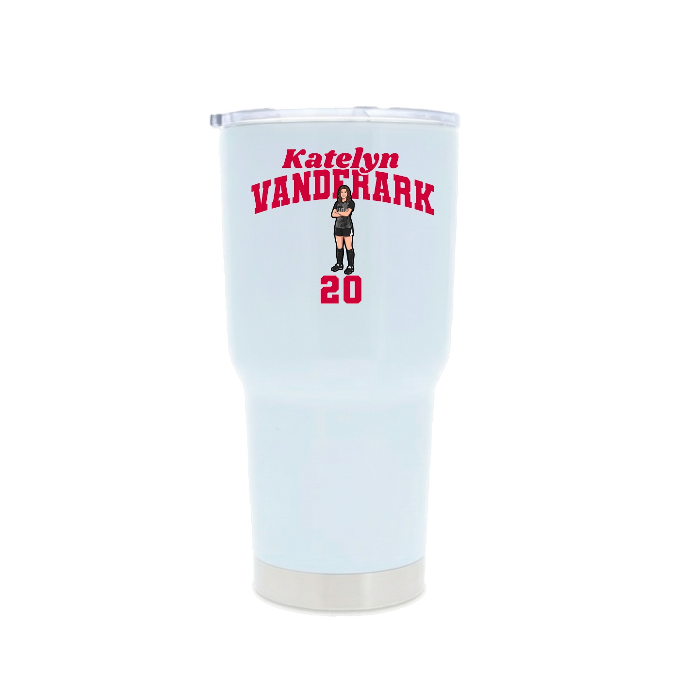 30oz Stainless Steel Tumbler — Signature Arch in White