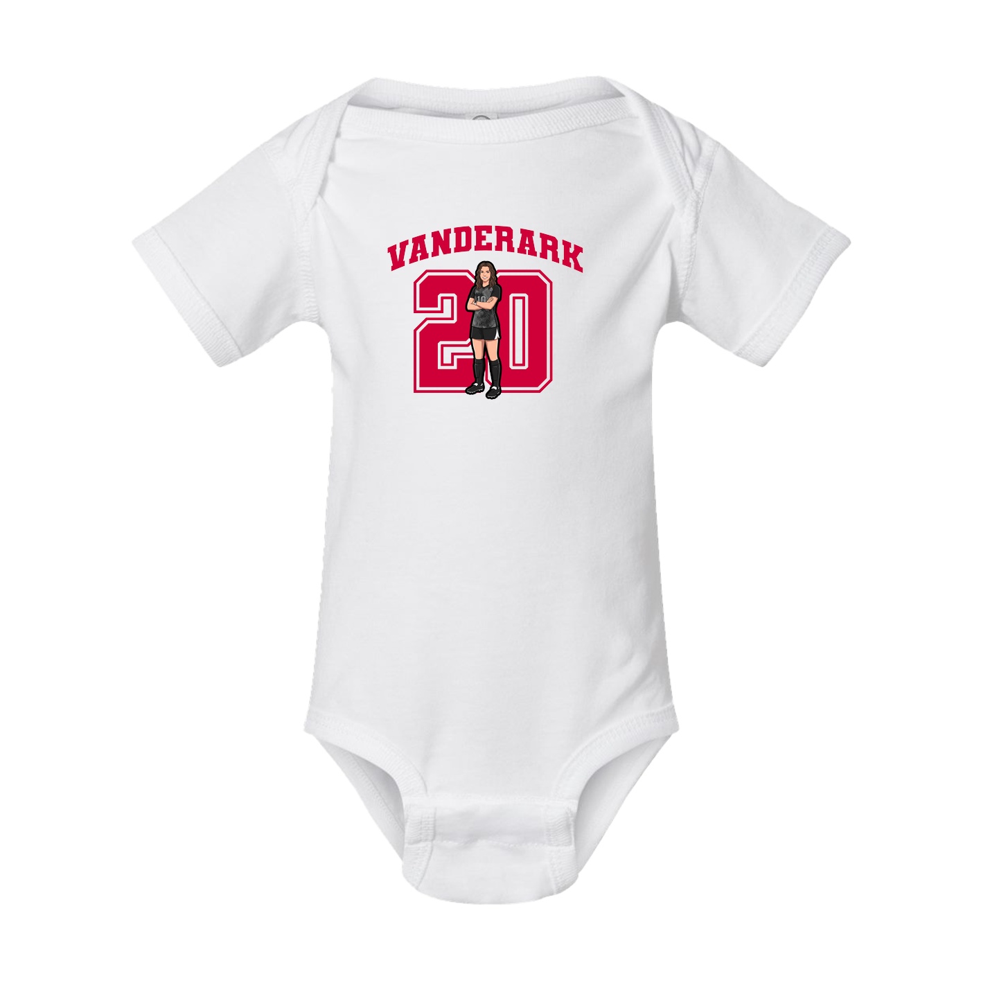 Baby Onesie — Number in White