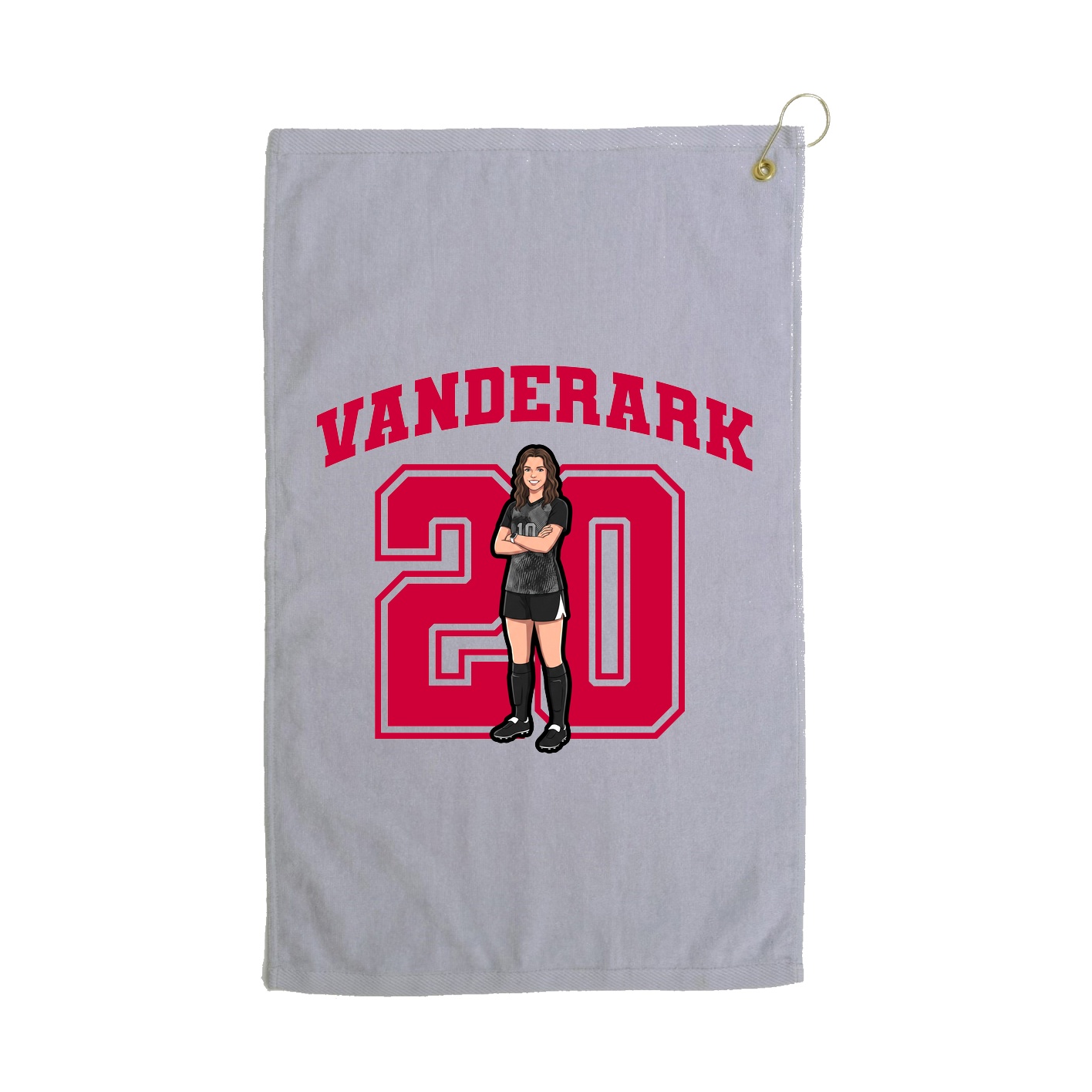 Golf Towel — Number in Grey