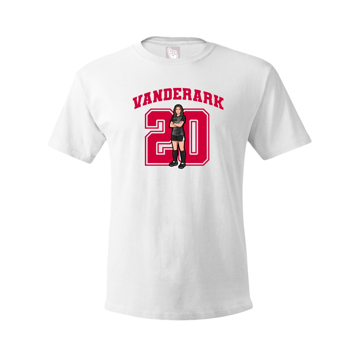 Youth Tee — Number in White