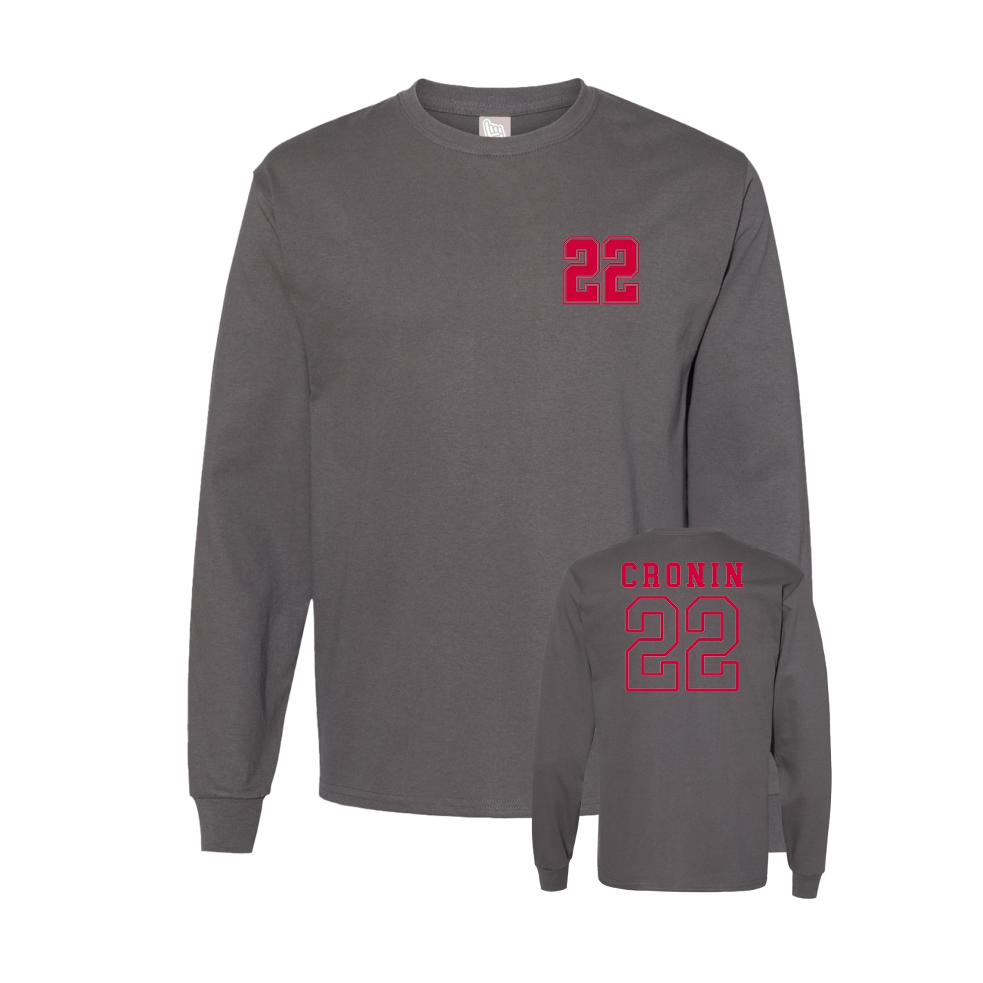 Long Sleeve Tee — Chest Back in Grey