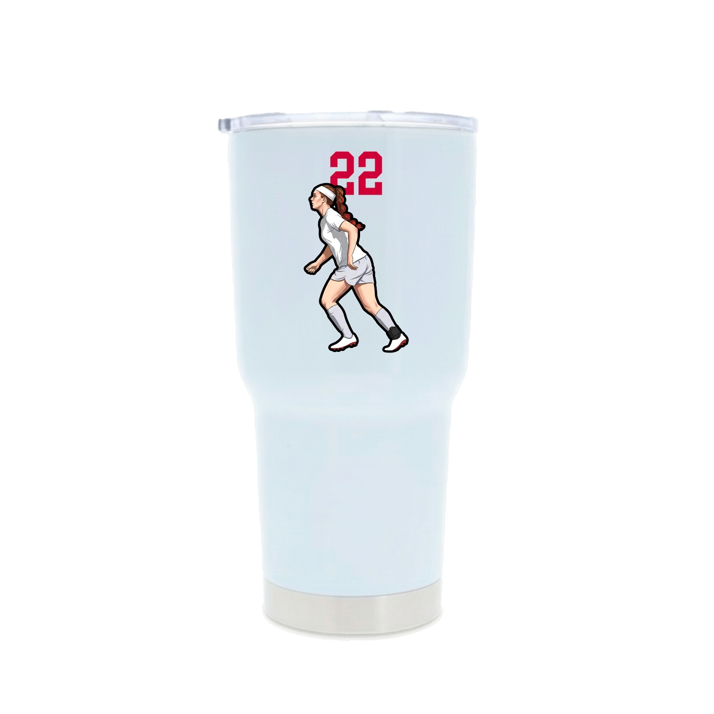 30oz Stainless Steel Tumbler — Number Top in White