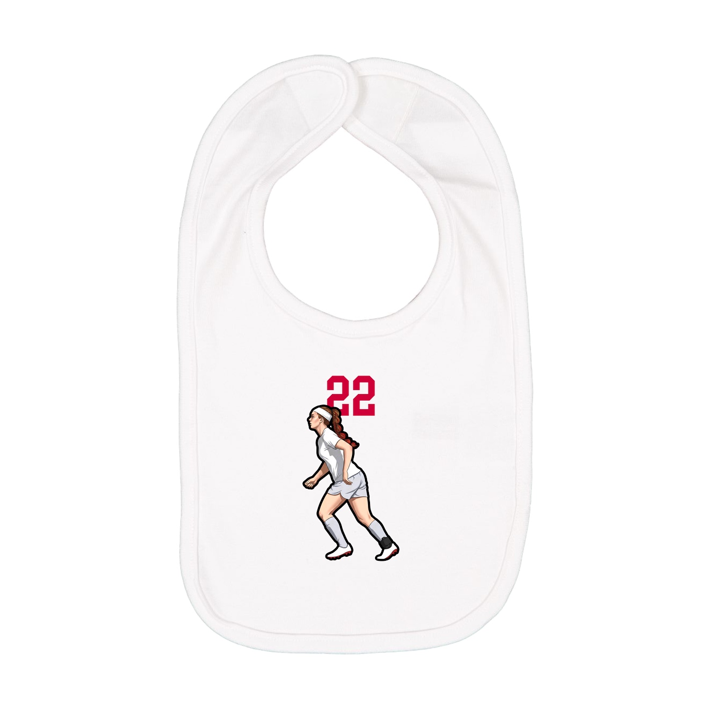 Infant Bib — Number Top in White