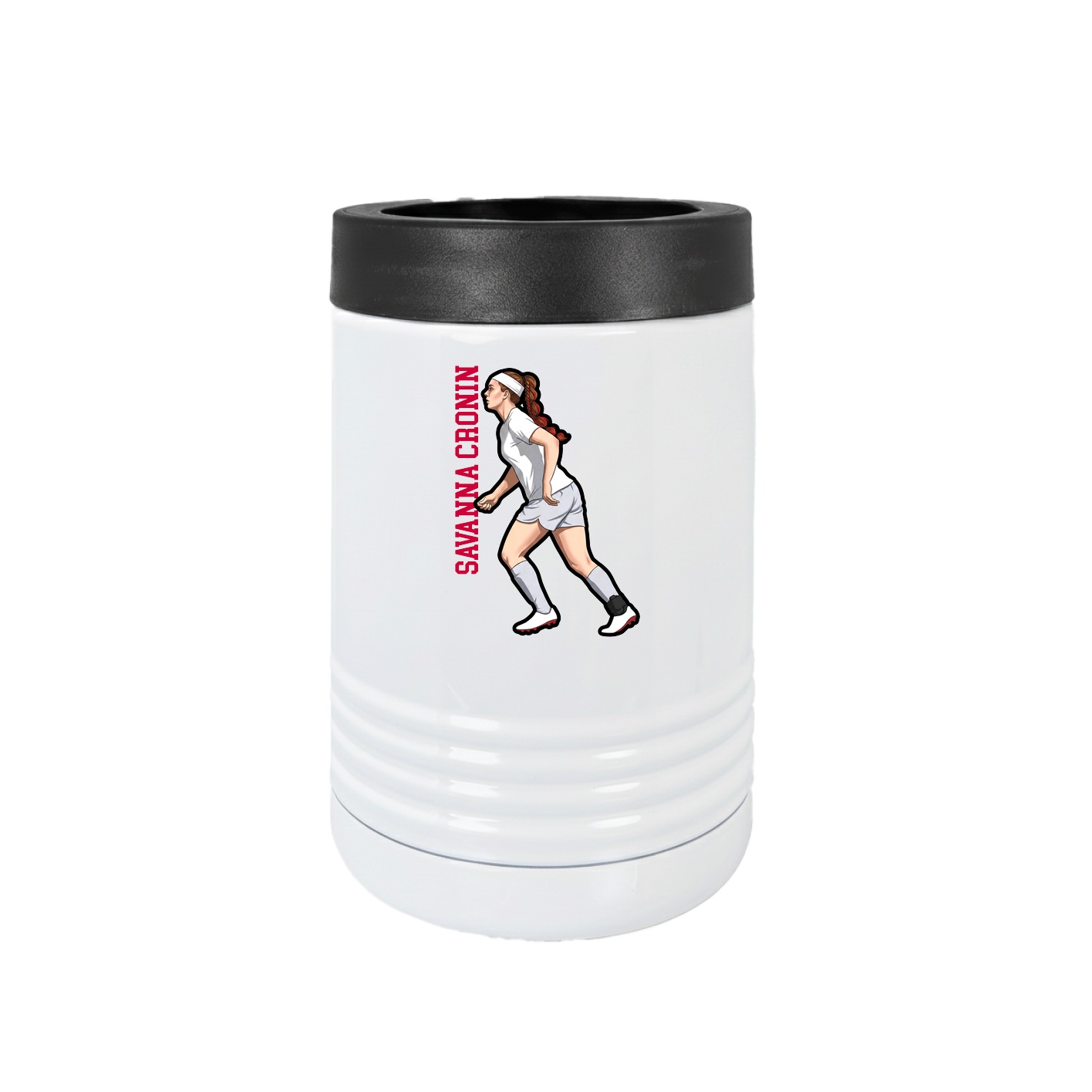 Beverage Holder — Name Vertical in White
