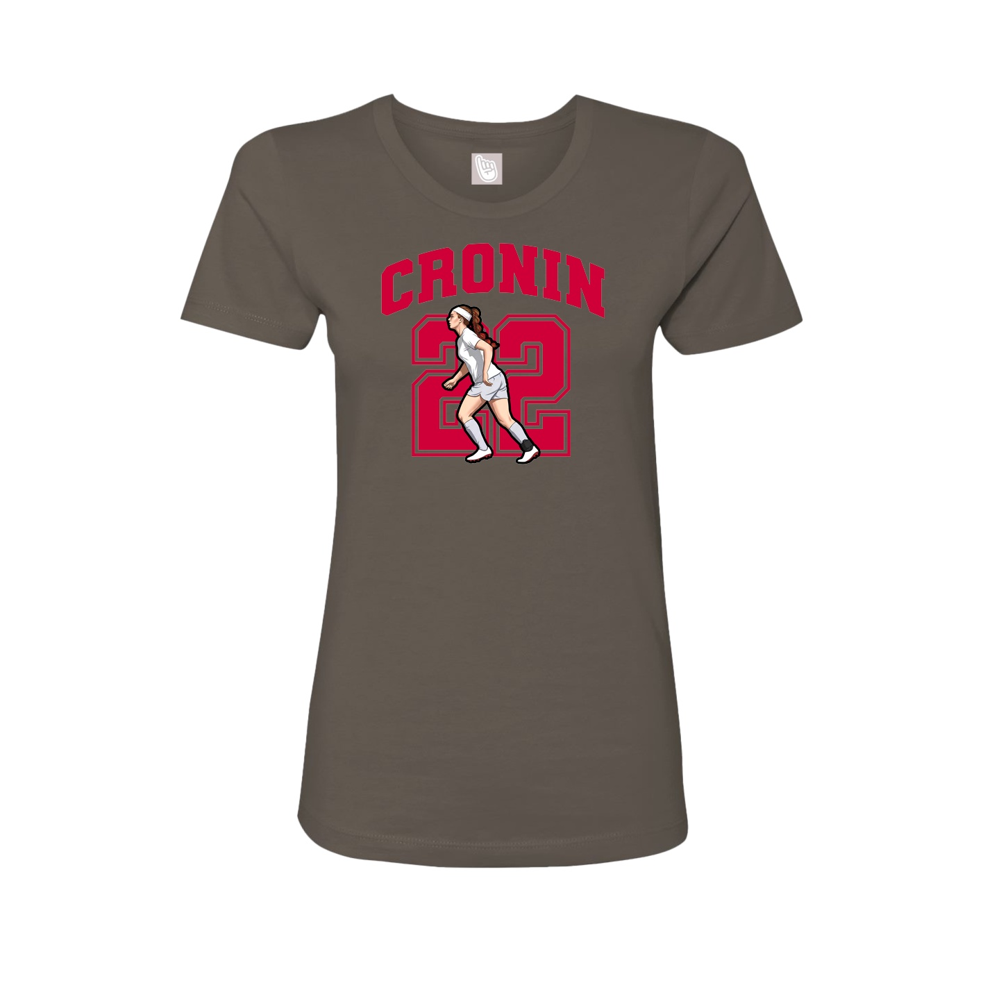 Fitted Women's Tee — Number in Grey
