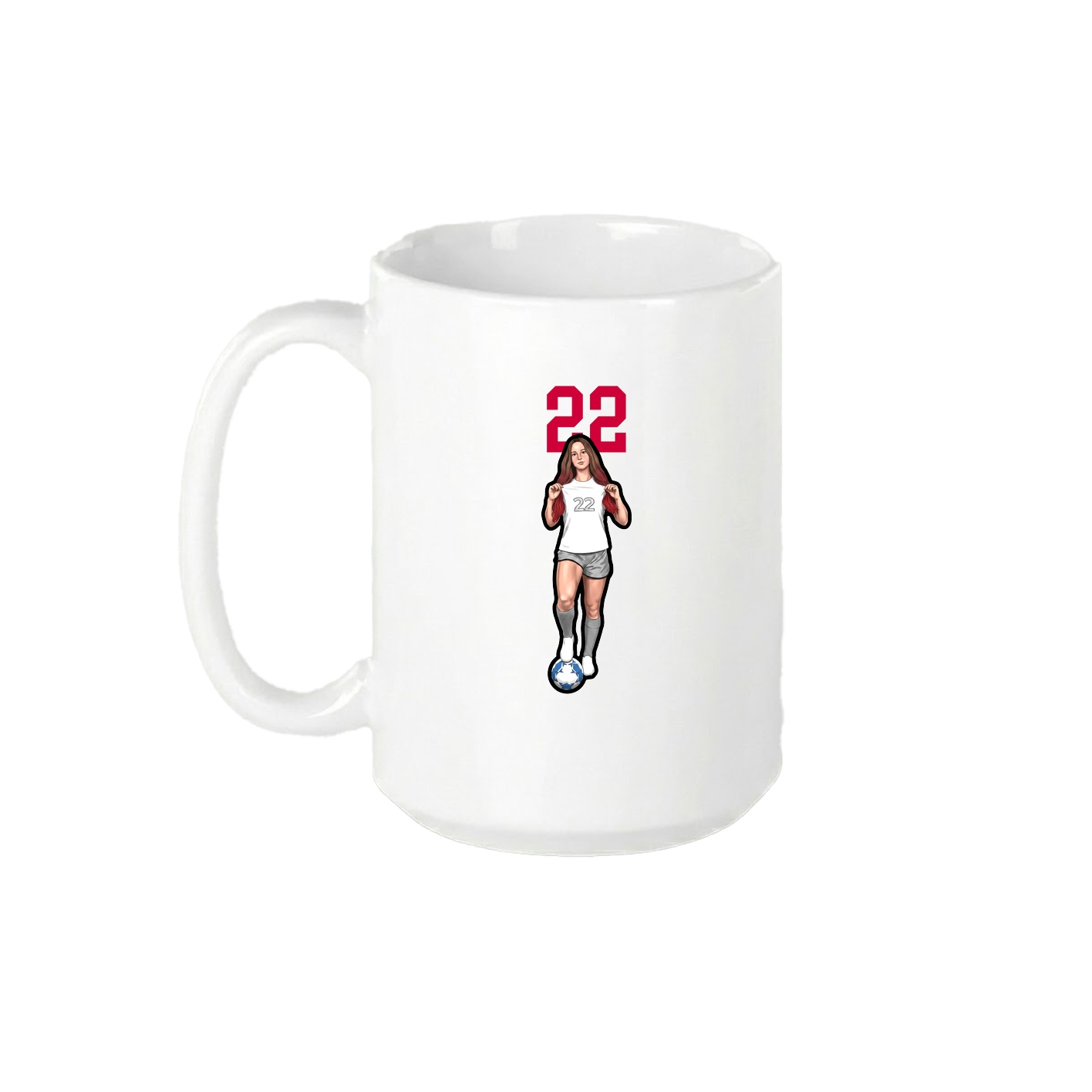 15oz Coffee Mug — Number Top in White
